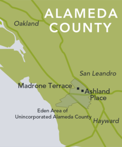 map showing eden area of unincorporated alameda county